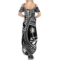 Hafa Adai Guam Inspired Tattoo Family Matching Summer Maxi Dress and Hawaiian Shirt