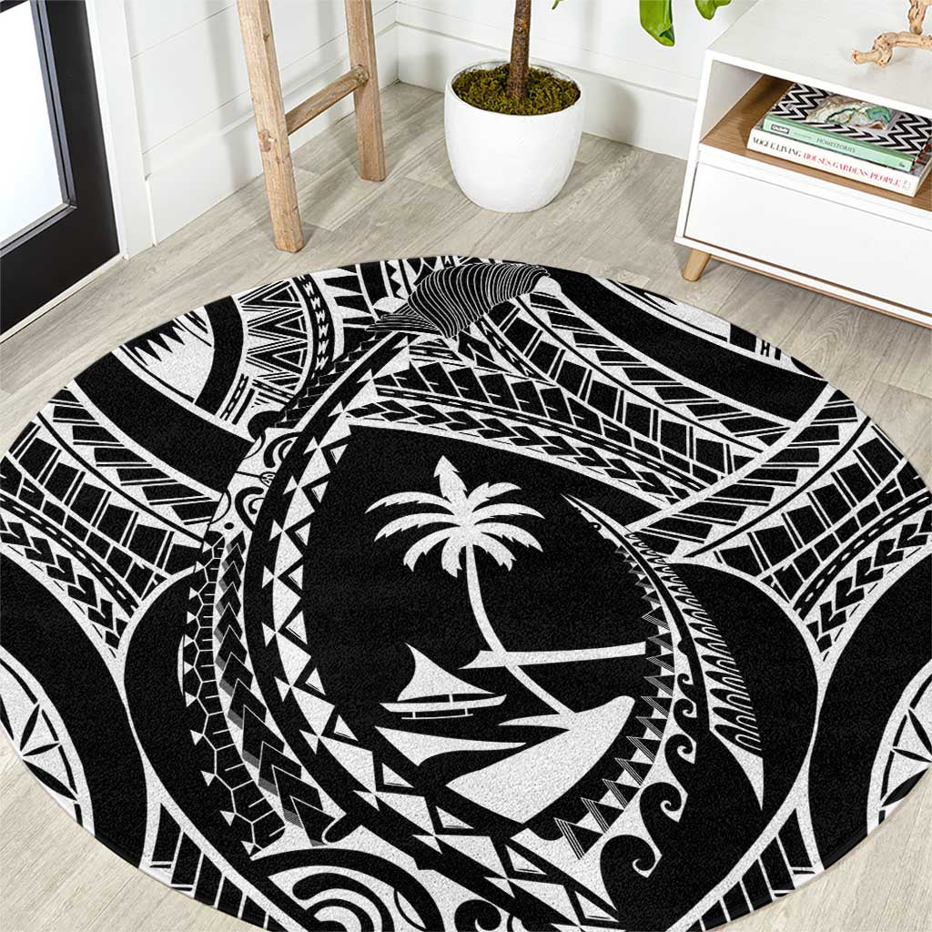 Hafa Adai Guam Inspired Tattoo Round Carpet
