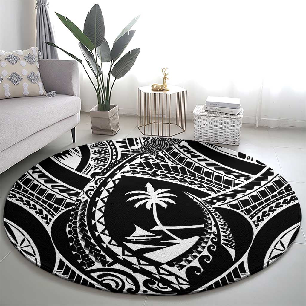 Hafa Adai Guam Inspired Tattoo Round Carpet