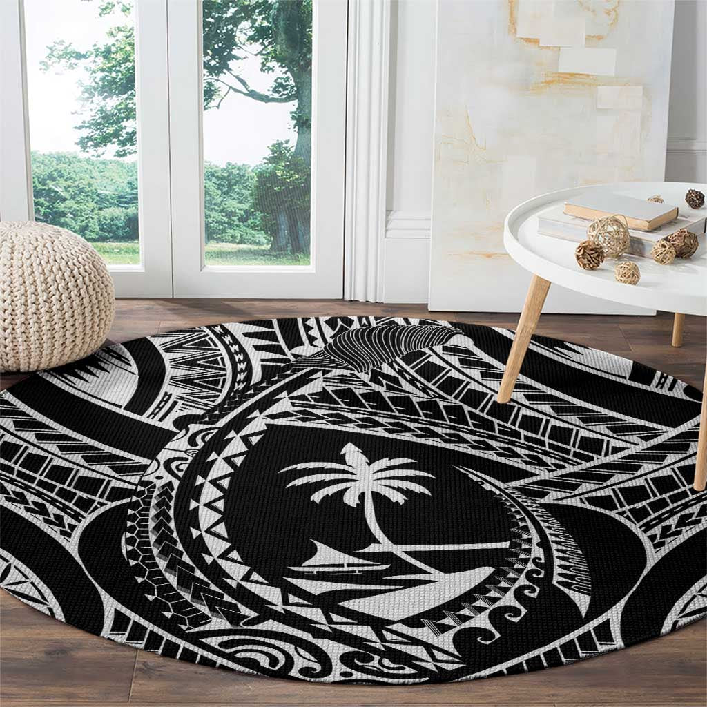 Hafa Adai Guam Inspired Tattoo Round Carpet