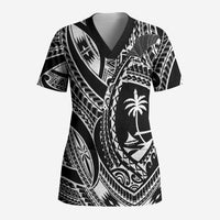 Hafa Adai Guam Inspired Tattoo Scrub Top - Polynesian Pride