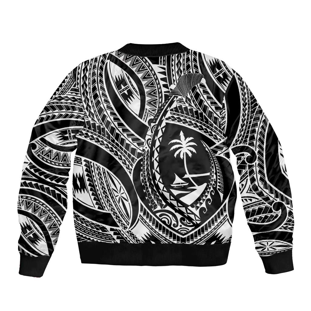 Hafa Adai Guam Inspired Tattoo Sleeve Zip Bomber Jacket