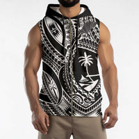 Hafa Adai Guam Inspired Tattoo Sleeveless Zip Hoodie - Polynesian Pride