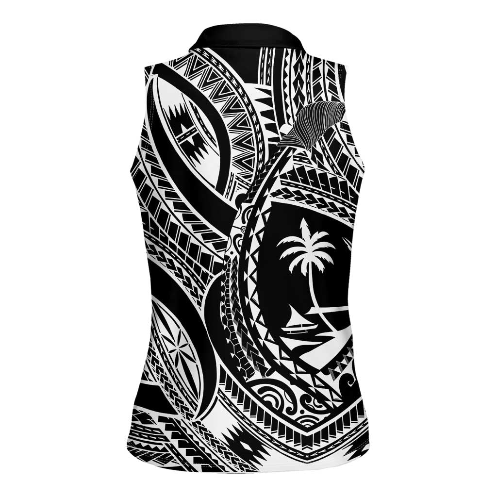Hafa Adai Guam Inspired Tattoo Women Sleeveless Polo Shirt