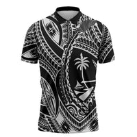 Hafa Adai Guam Inspired Tattoo Zipper Polo Shirt - Polynesian Pride
