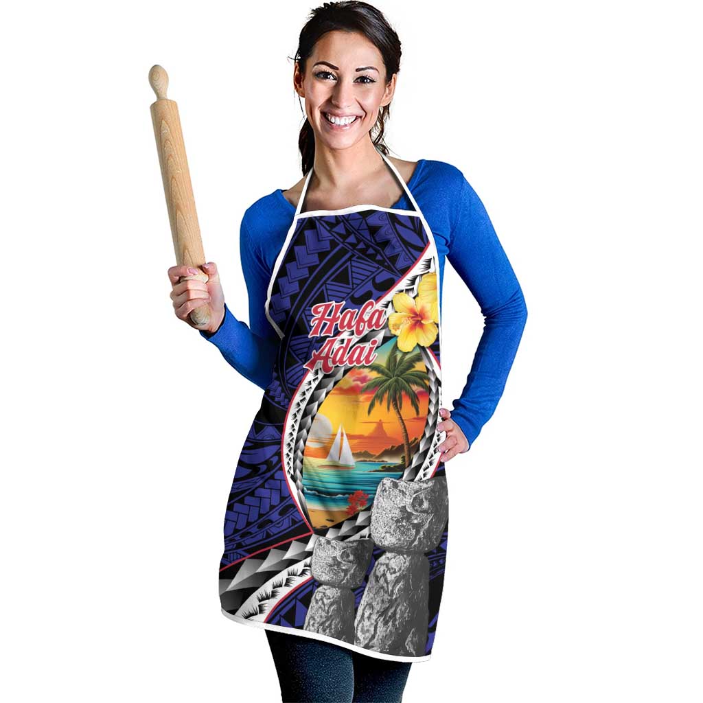 Hafa Adai Guam Seal Latte Stones Artwork Apron - Polynesian Pride