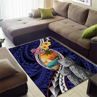 Hafa Adai Guam Seal Latte Stones Artwork Area Rug