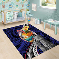 Hafa Adai Guam Seal Latte Stones Artwork Area Rug