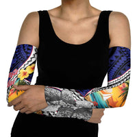 Hafa Adai Guam Seal Latte Stones Artwork Arm Sleeves - Polynesian Pride