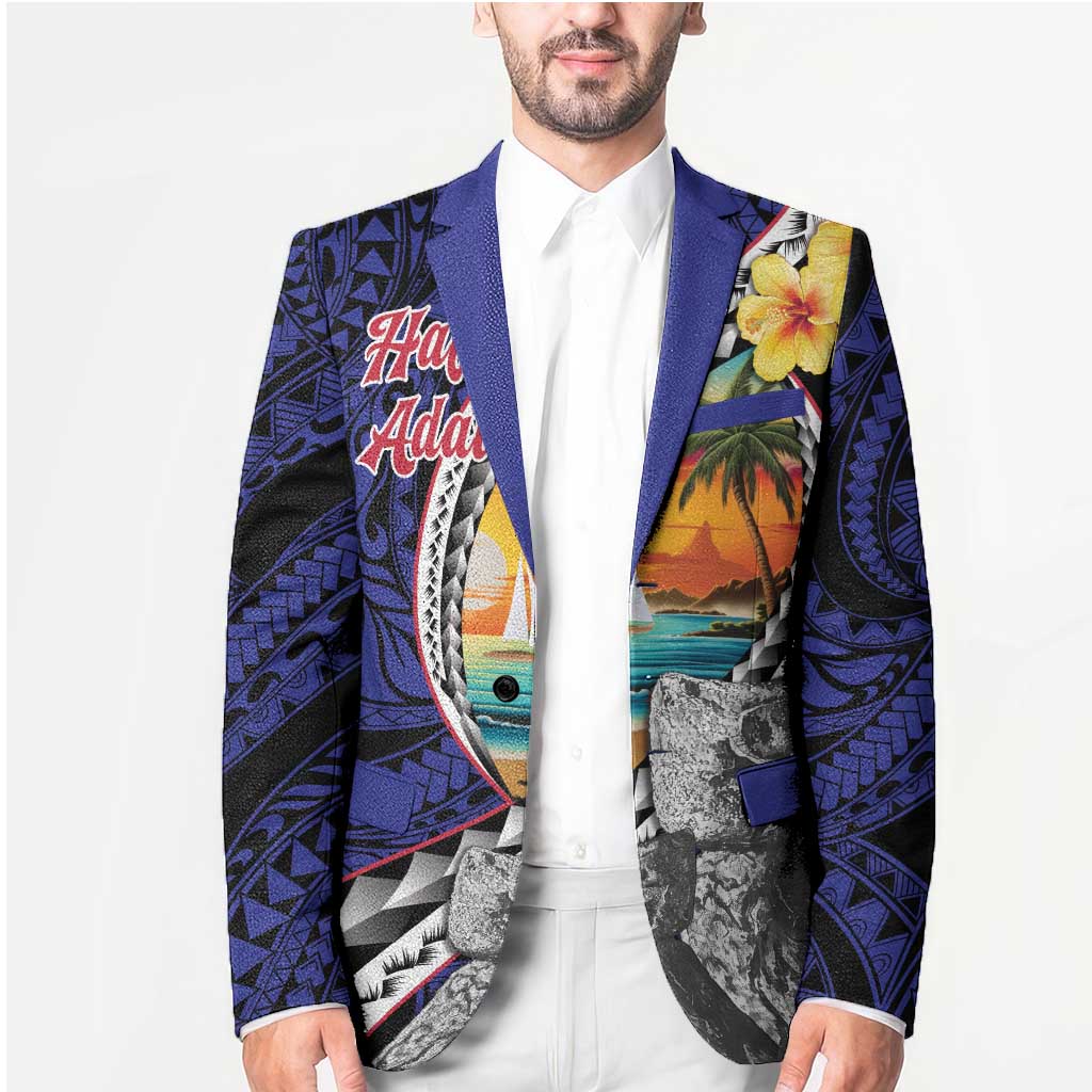 Hafa Adai Guam Seal Latte Stones Artwork Blazer - Polynesian Pride
