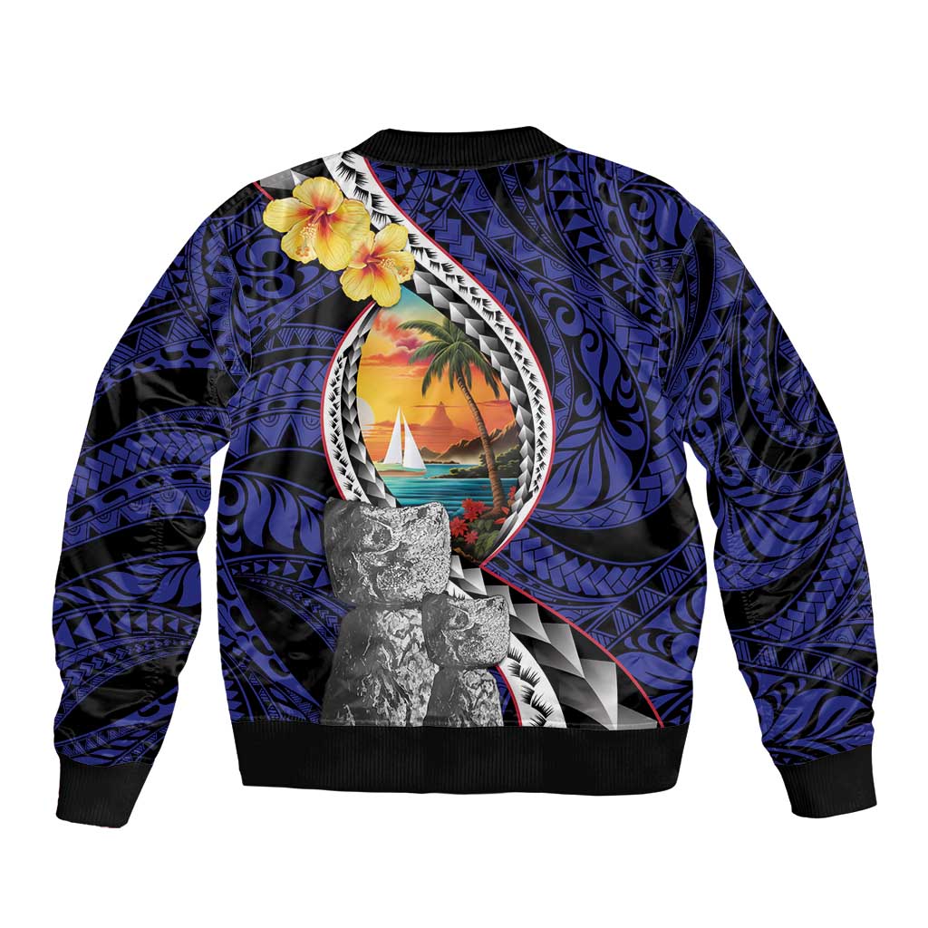 Hafa Adai Guam Seal Latte Stones Artwork Bomber Jacket