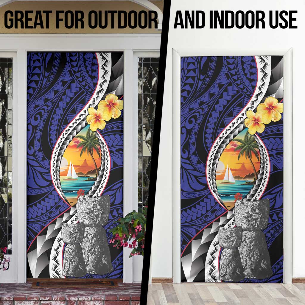 Hafa Adai Guam Seal Latte Stones Artwork Door Cover - Polynesian Pride