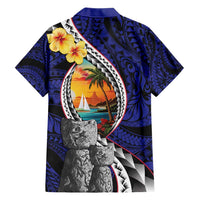 Hafa Adai Guam Seal Latte Stones Artwork Family Matching Short Sleeve Bodycon Dress and Hawaiian Shirt LT9 - Polynesian Pride