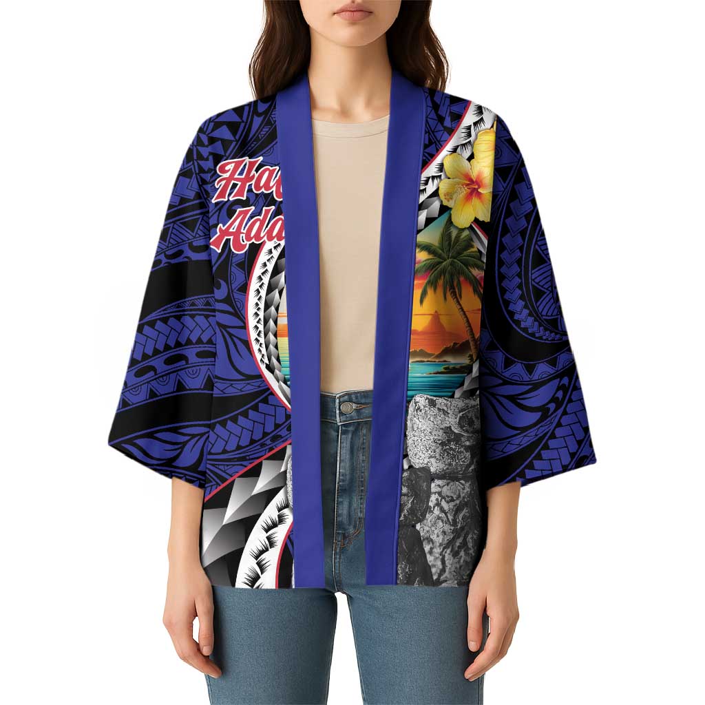 Hafa Adai Guam Seal Latte Stones Artwork Kimono - Polynesian Pride