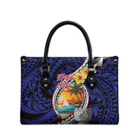 Hafa Adai Guam Seal Latte Stones Artwork Leather Bag - Polynesian Pride