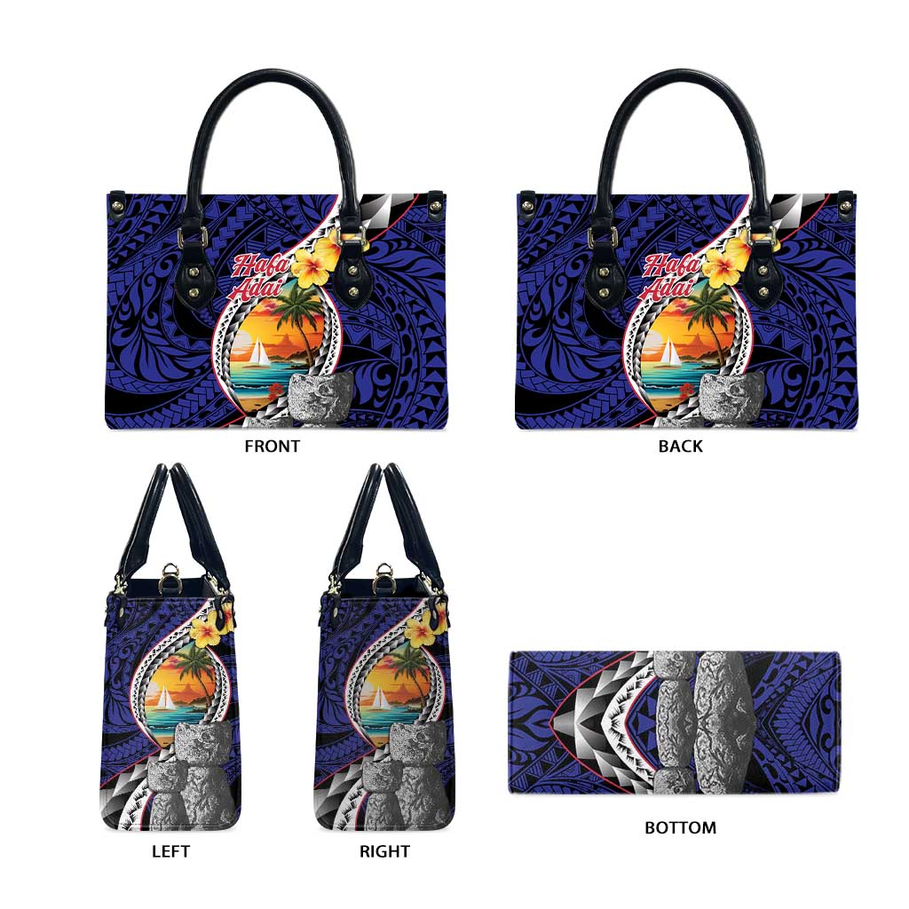 Hafa Adai Guam Seal Latte Stones Artwork Leather Bag - Polynesian Pride