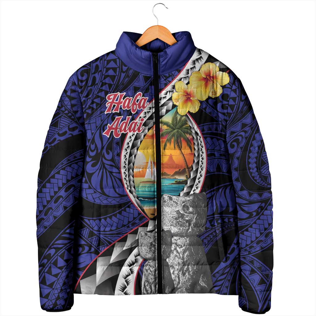 Hafa Adai Guam Seal Latte Stones Artwork Padded Jacket - Polynesian Pride