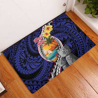 Hafa Adai Guam Seal Latte Stones Artwork Rubber Doormat