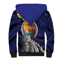 Hafa Adai Guam Seal Latte Stones Artwork Sherpa Hoodie