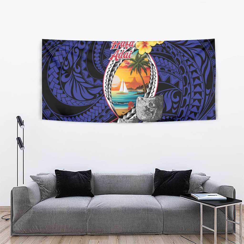Hafa Adai Guam Seal Latte Stones Artwork Tapestry