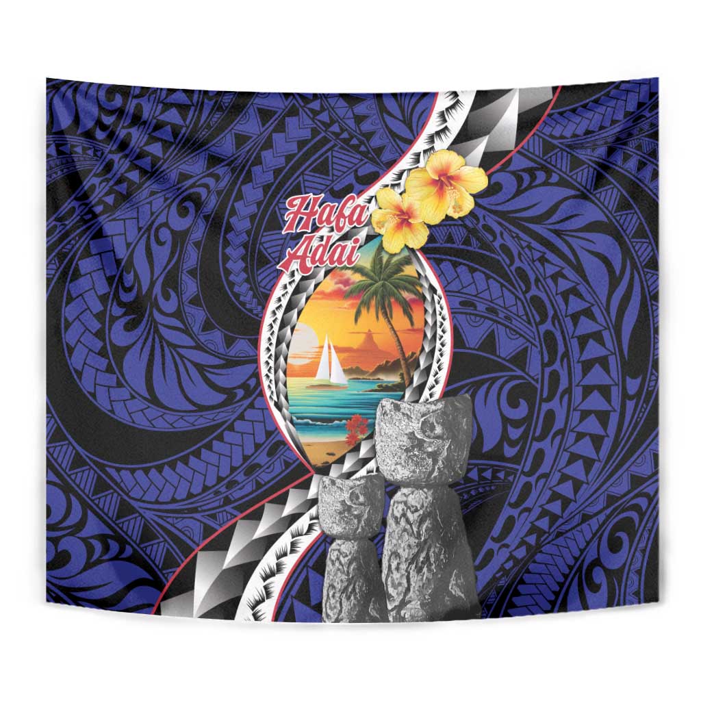 Hafa Adai Guam Seal Latte Stones Artwork Tapestry