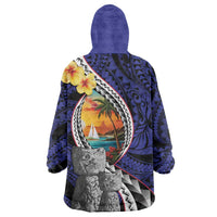 Hafa Adai Guam Seal Latte Stones Artwork Wearable Blanket Hoodie