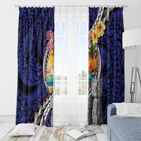 Hafa Adai Guam Seal Latte Stones Artwork Window Curtain