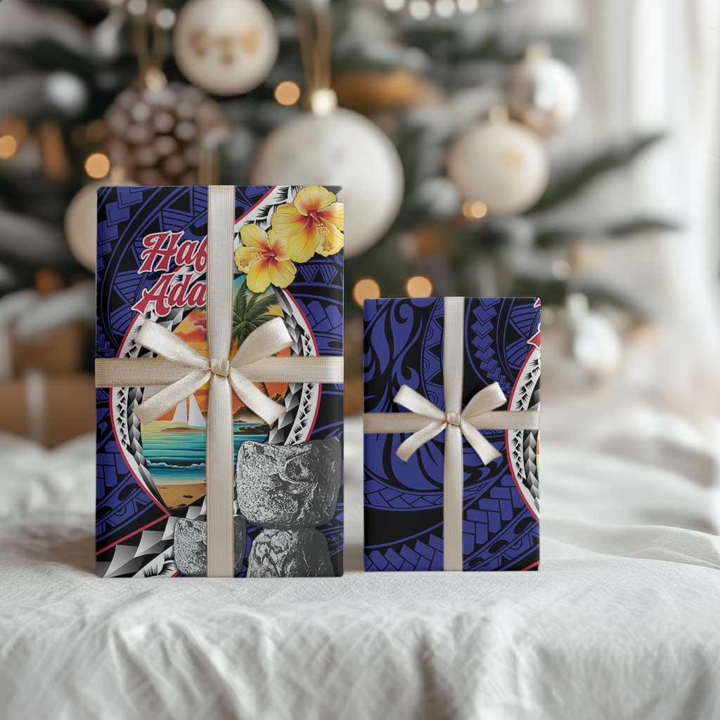 Hafa Adai Guam Seal Latte Stones Artwork Wrapping Paper - Polynesian Pride