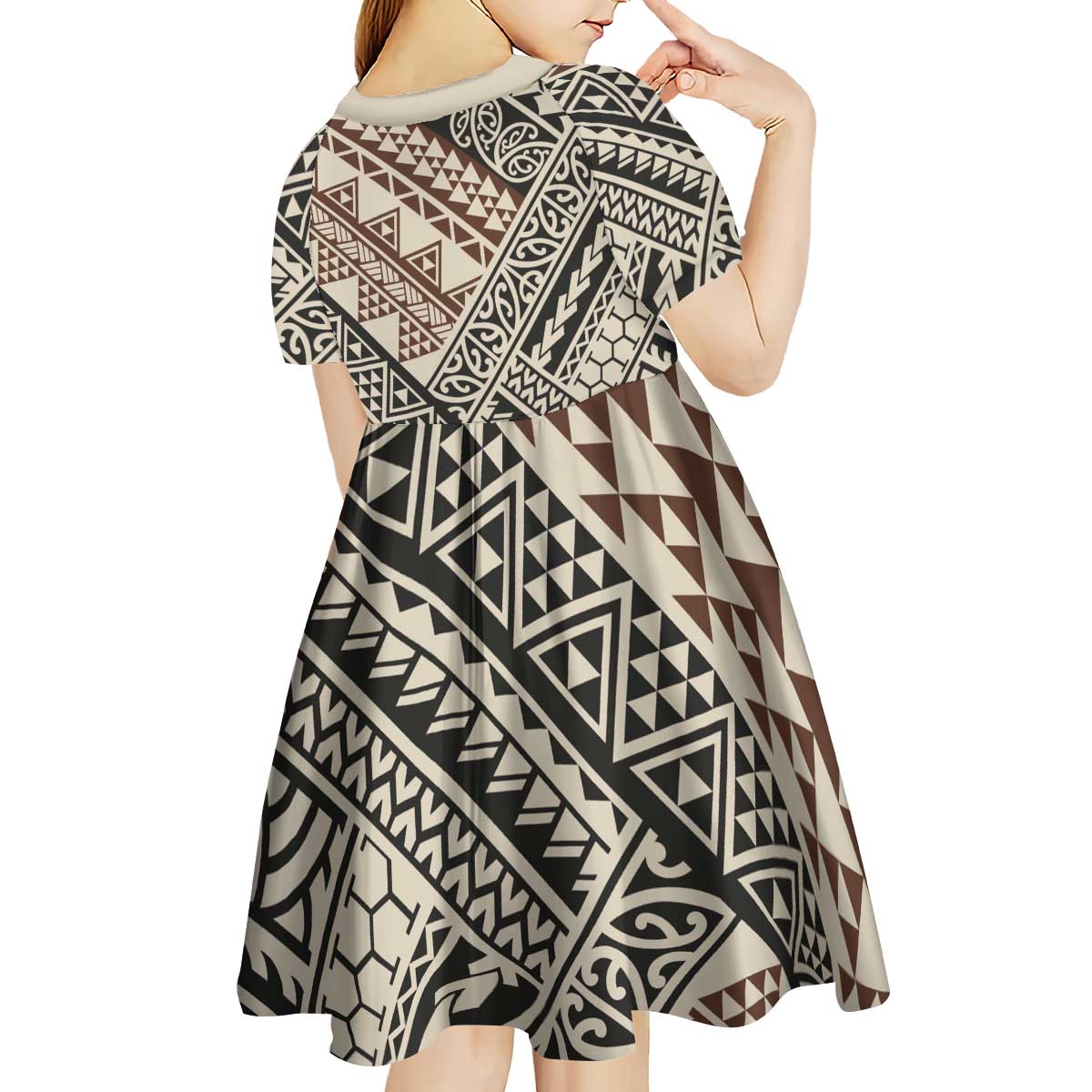 Niho Taniwha Kowhaiwhai Kid Short Sleeve Dress