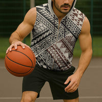 Niho Taniwha Kowhaiwhai Sleeveless Zip Hoodie - Polynesian Pride