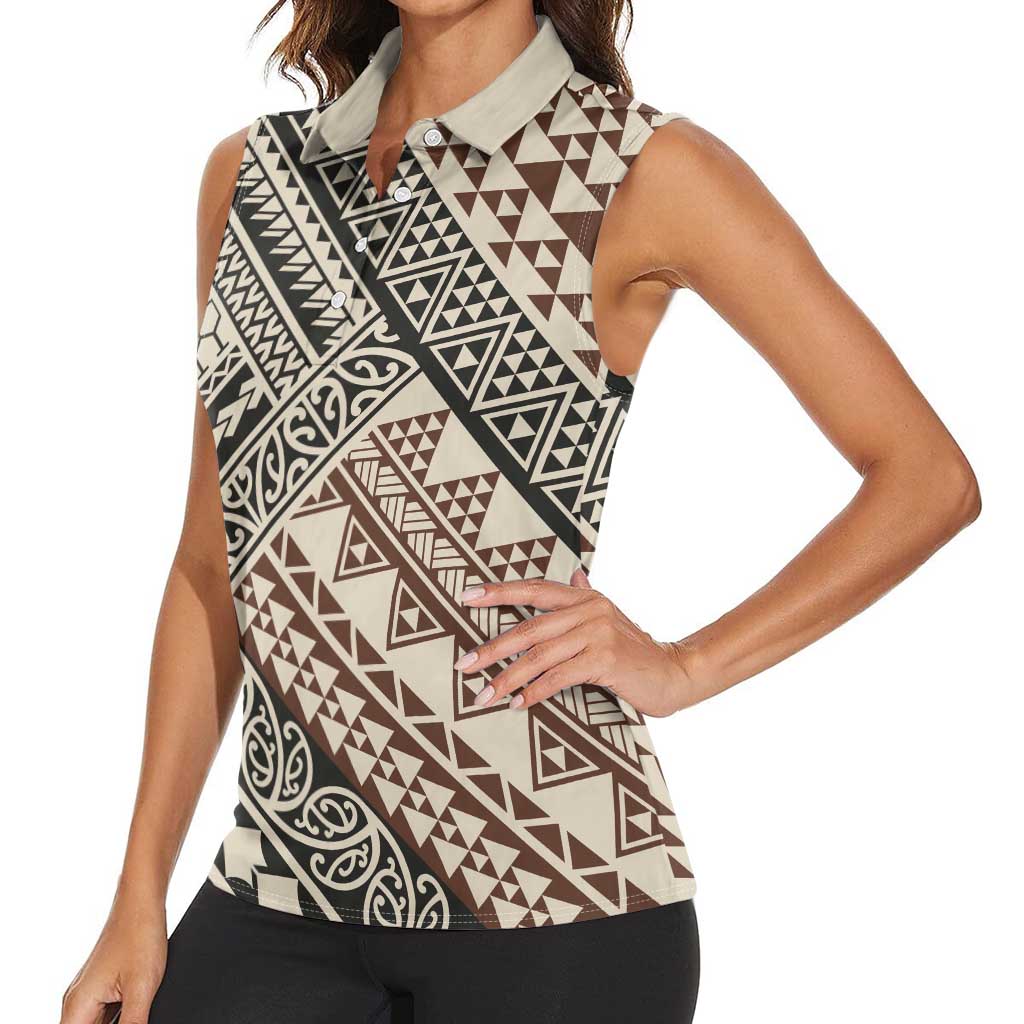 Niho Taniwha Kowhaiwhai Women Sleeveless Polo Shirt