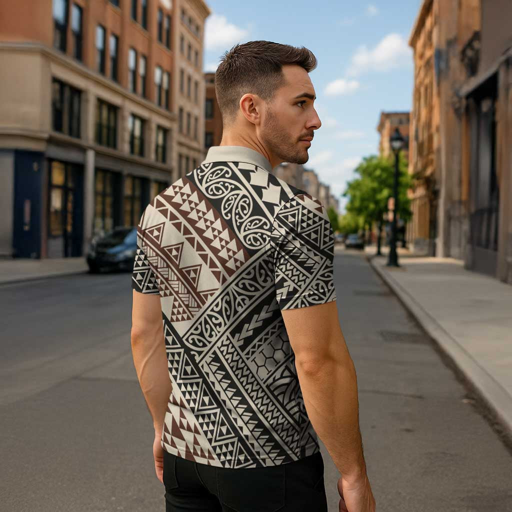 Niho Taniwha Kowhaiwhai Zipper Polo Shirt - Polynesian Pride