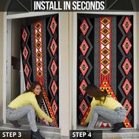 Niho Taniwha Taniko Motif Door Cover - Polynesian Pride