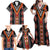 Niho Taniwha Taniko Motif Family Matching Off Shoulder Maxi Dress and Hawaiian Shirt