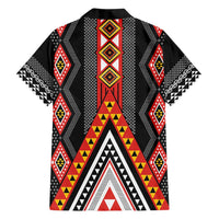 Niho Taniwha Taniko Motif Family Matching Off Shoulder Short Dress and Hawaiian Shirt LT9 - Polynesian Pride