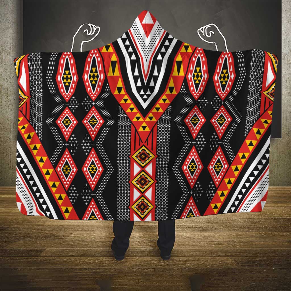 Niho Taniwha Taniko Motif Hooded Blanket