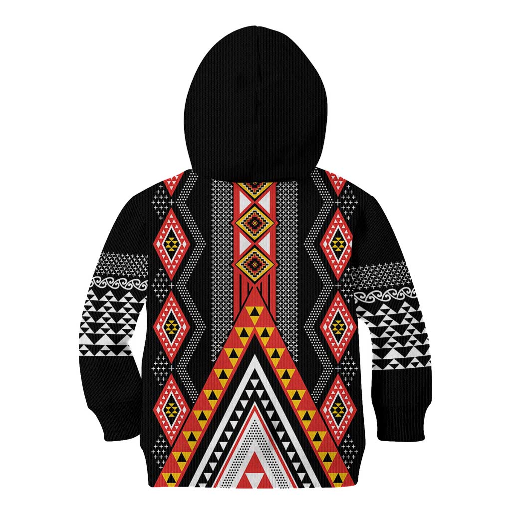 Niho Taniwha Taniko Motif Kid Hoodie