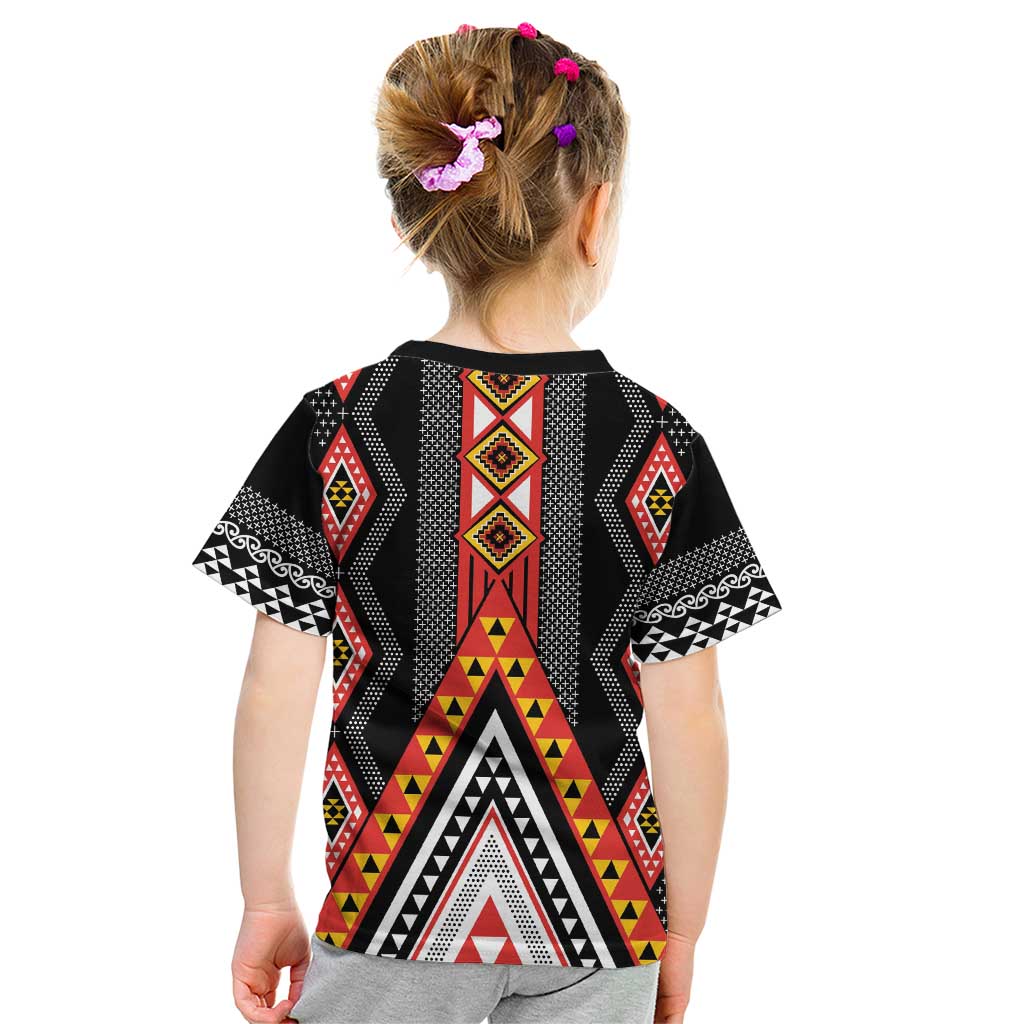Niho Taniwha Taniko Motif Kid T Shirt