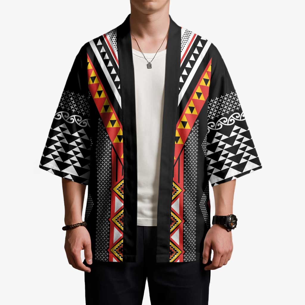 Niho Taniwha Taniko Motif Kimono - Polynesian Pride