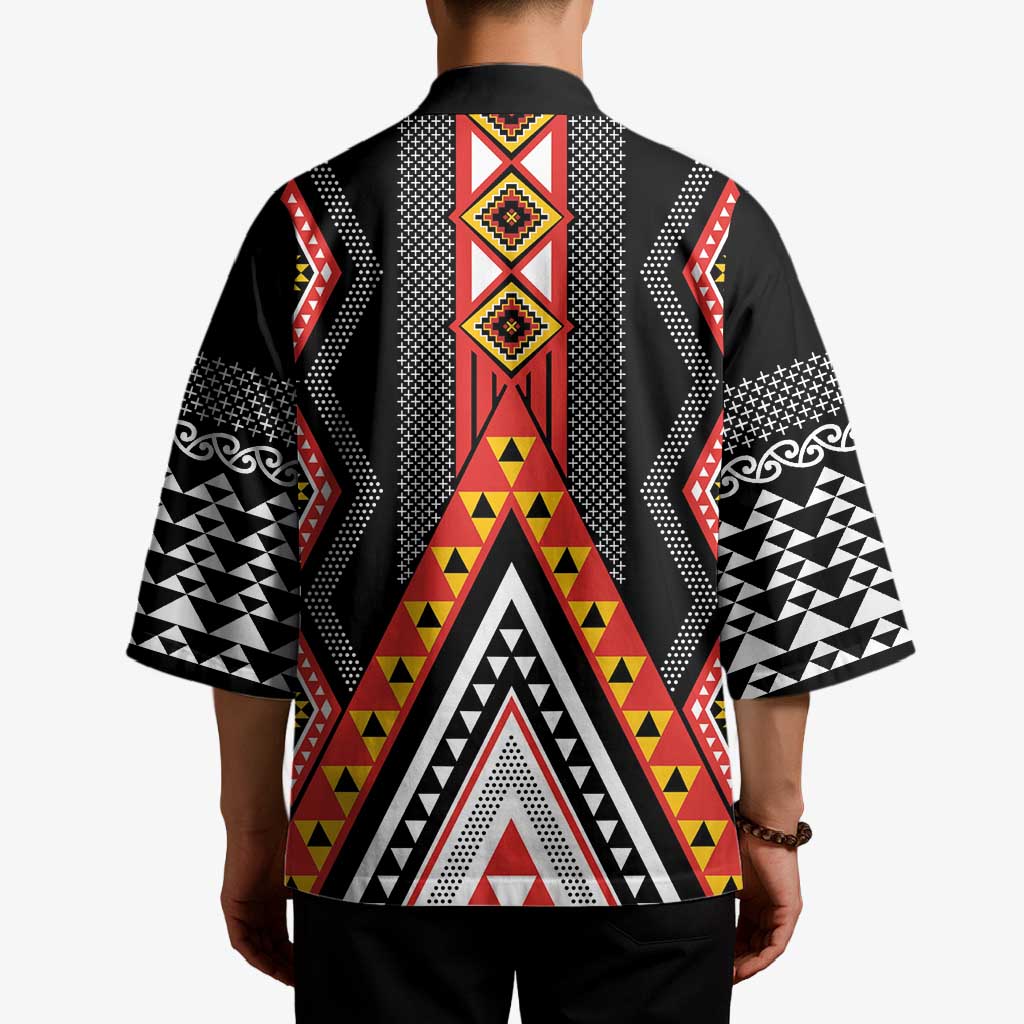 Niho Taniwha Taniko Motif Kimono - Polynesian Pride