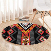 Niho Taniwha Taniko Motif Round Carpet