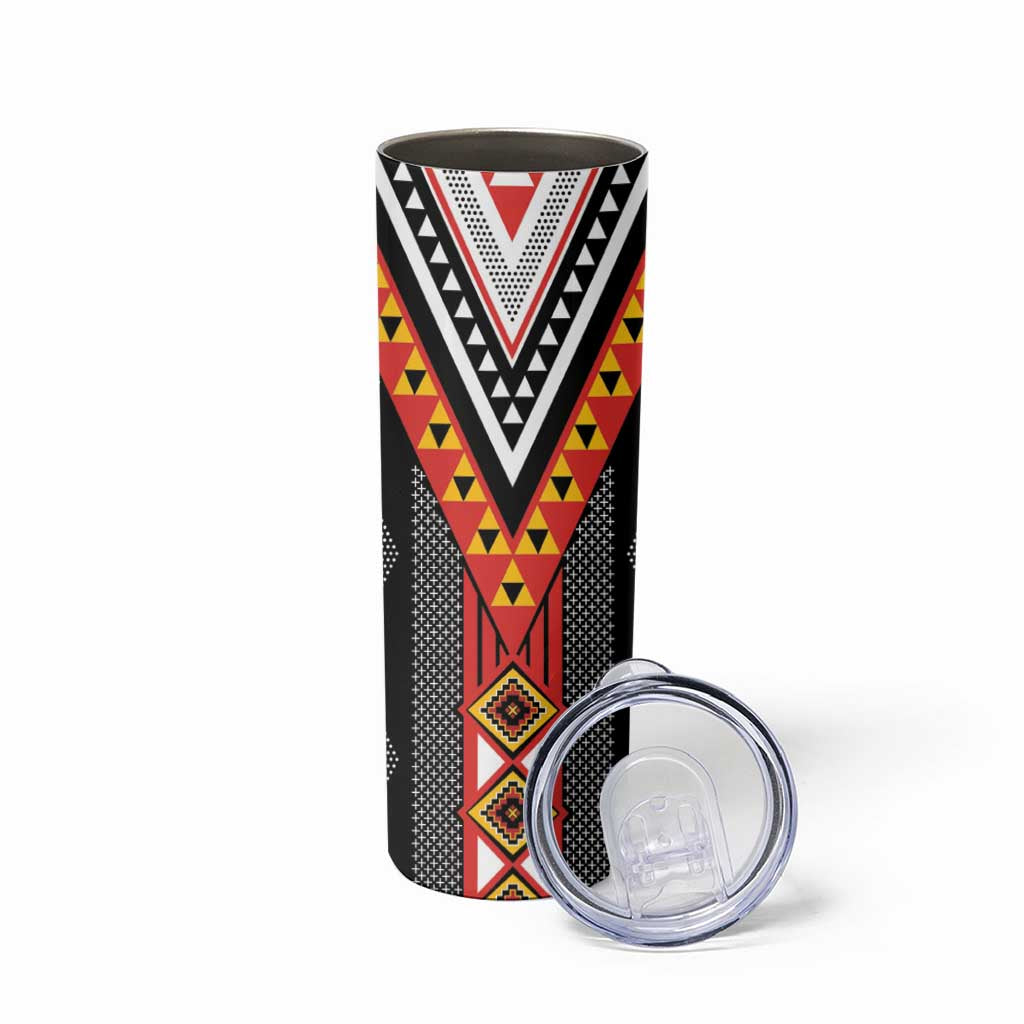 Niho Taniwha Taniko Motif Skinny Tumbler LT9 - Polynesian Pride