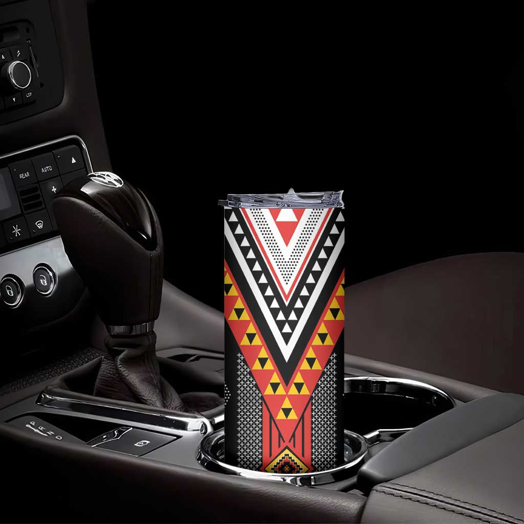Niho Taniwha Taniko Motif Skinny Tumbler LT9 - Polynesian Pride
