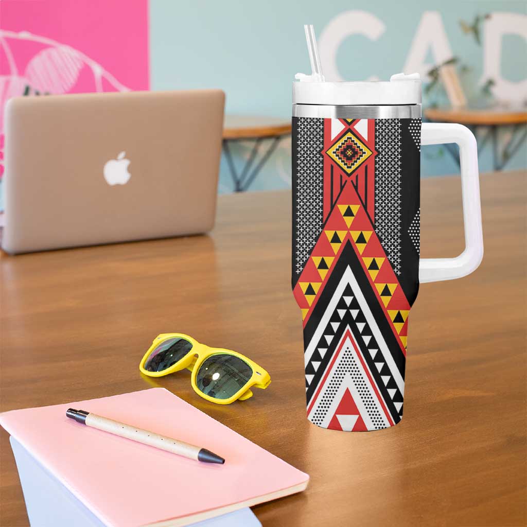 Niho Taniwha Taniko Motif Tumbler With Handle