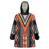 Niho Taniwha Taniko Motif Wearable Blanket Hoodie
