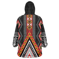 Niho Taniwha Taniko Motif Wearable Blanket Hoodie
