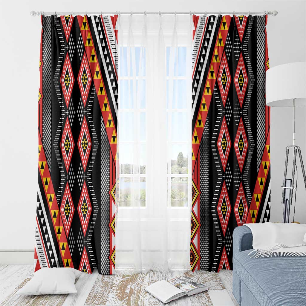 Niho Taniwha Taniko Motif Window Curtain