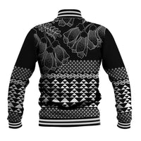 Black Taniko Kowhaiwhai Tukutuku Motif Baseball Jacket