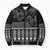 Black Taniko Kowhaiwhai Tukutuku Motif Bomber Puffer Jacket - Polynesian Pride