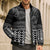 Black Taniko Kowhaiwhai Tukutuku Motif Bomber Puffer Jacket - Polynesian Pride